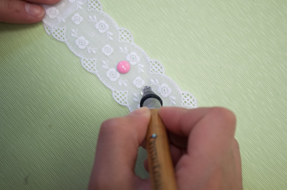 Laying Out Pattern with Rhinestones