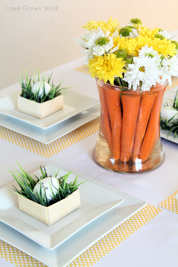 Easter Tablescape with Carrots