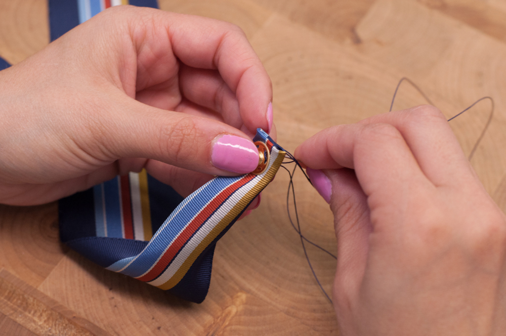 Sewing Snap to Bow Tie