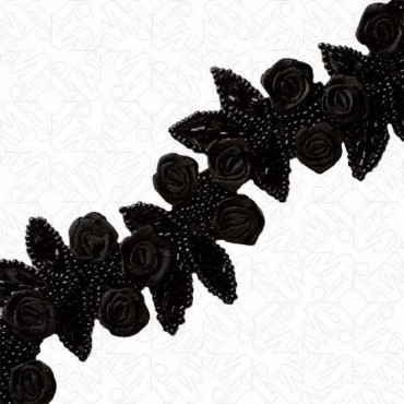 2" BEADED ROSETTE TRIM