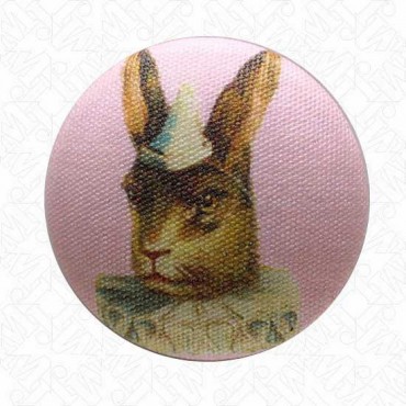 Victorian Rabbit Button W/Shank - Pink