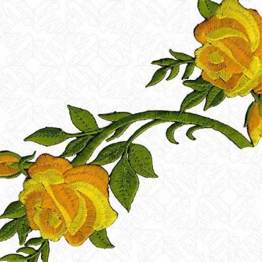 95MM IRON-ON EMBROIDERED ROSE TRIM