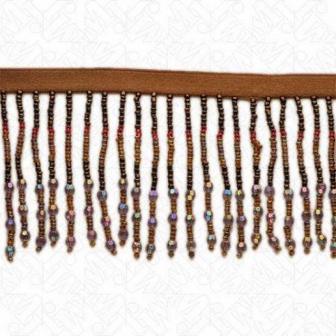 2 3/4" (70mm) Faceted/Seed Beaded Fringe 