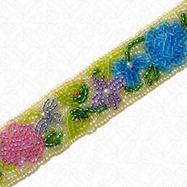 1" (25mm) Floral Seed Beaded Trim
