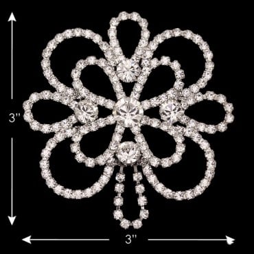 3" X 3" R.S. Dress Ornament - Crystal/Silver