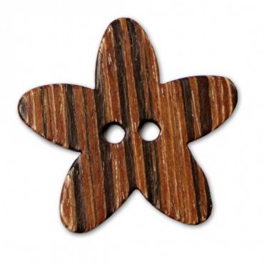 Wood Flower Button