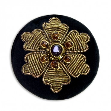 Bullion Beaded Flower Button