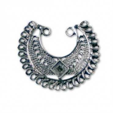 Looped Metal Charm - Antique Silver