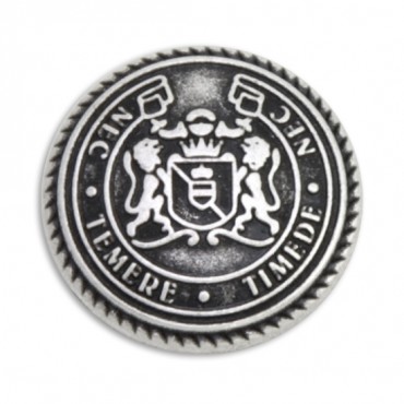 Antique Silver Metal Crest Blazer Button