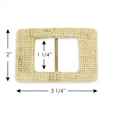 2" X 3 1/4" Covered Buckle - Natural Jute