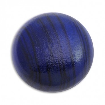 Lacquered Dome Wood Button Navy