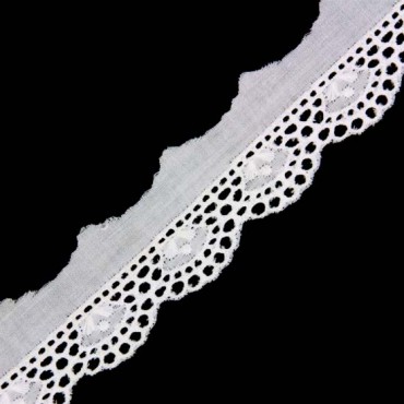 1" (25mm) Cotton Eyelet Lace 