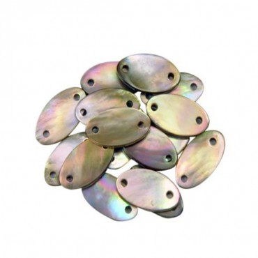 15mm X 8mm Oval Sew On Shell - Beige Pearl