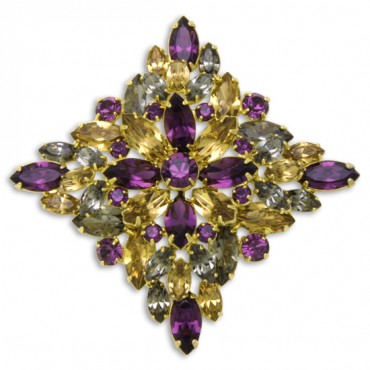 2 1/4" X 2 1/4" Rhinestone Brooch