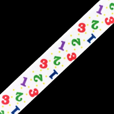 5/8" (16mm) Numbers Single Face Satin Ribbon 