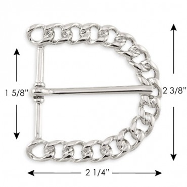 1 5/8" x 2 1/4" Chain Buckle With Prong 