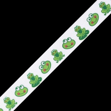 7/8" (23mm) Frog Printed Ribbon 