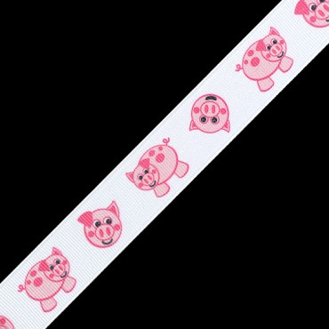 7/8"(23mm) Piggy Printed Ribbon 