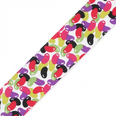 1 1/2" (38mm) Jelly Beans Printed Ribbon 