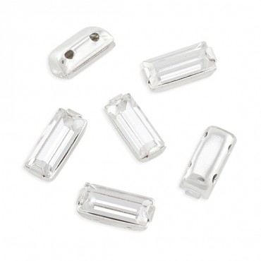 7 X 3mm Rs Baguette W/Setting - Crystal/Silver