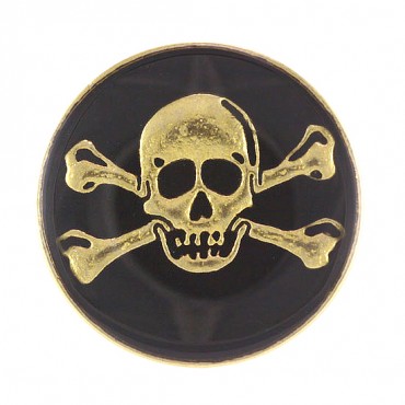 Enamel Skull Button