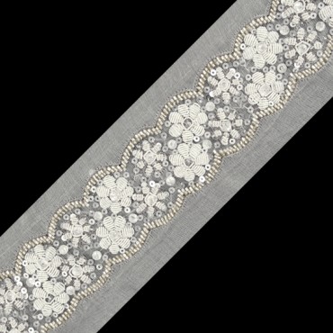2" (50mm) Embroidered Floral Trim 