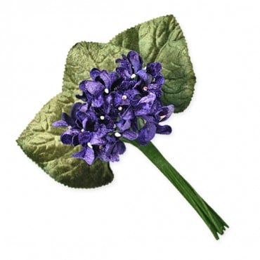 Velvet Violet Bunch With Pin - Dark Blue