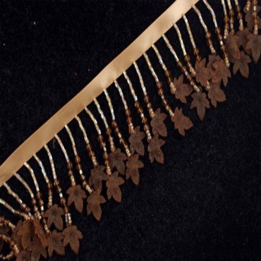 2 1/2" FROSTED BEAD LEAF FRINGE