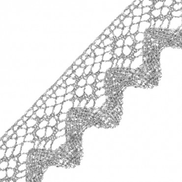 1 1/2” Crochet Scallop Metallic Lace