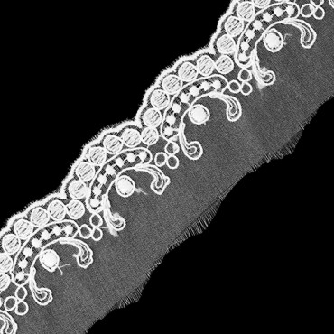 1" SCALLOP EMBROIDERED EDGING LACE