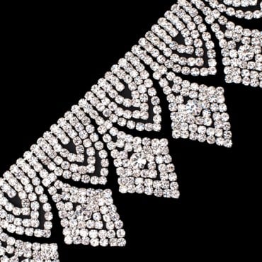 2”(50mm) Diamond Shape Rhinestone Fringe 