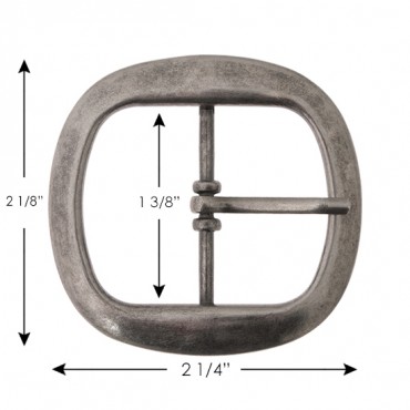 2 1/8" Rounded Square Metal Buckle 