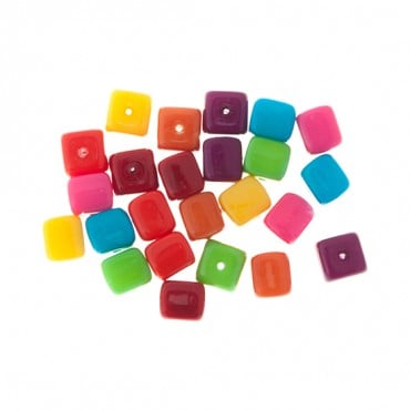 9mm Czech Glass Cube Beads