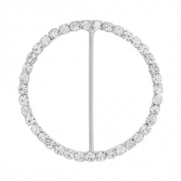 1 3/4" Delicate Round Rhinestone Buckle