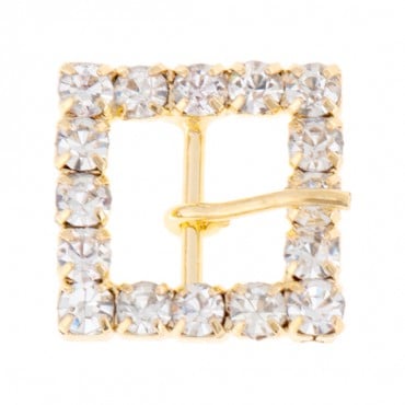 5/8" Square Rhinestone Buckle with Prong