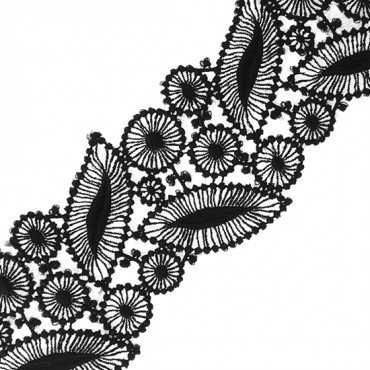 3” (76 MM) Leaf Embroidered Lace 
