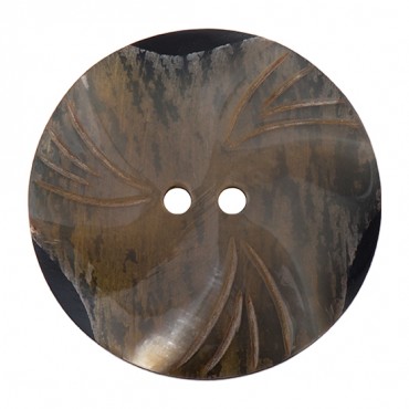 39mm Two-Hole Horn Swirl Button