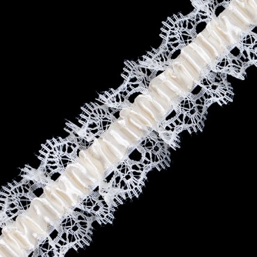 1 1/4" Ruffle Elastic Lace with Satin