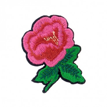 Iron On Small Pink and Red Rose Patch