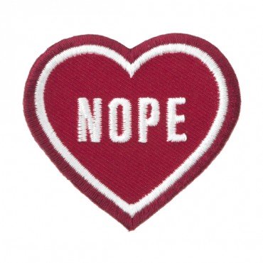 Iron On "Nope" Heart Patch