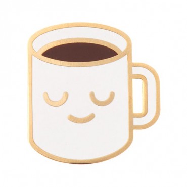 Happy Coffee Mug Pin