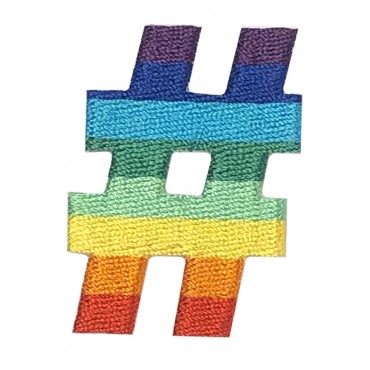 2" x 1 1/2" Rainbow # Symbol Patch