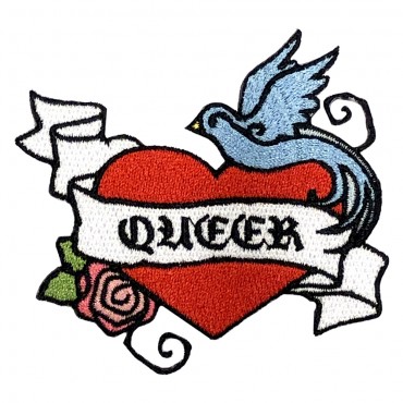 2 3/4" x 3 1/4" Iron On Queer Heart Patch