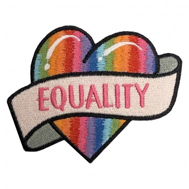 3" x 3 1/2" Iron On Equality Heart Patch