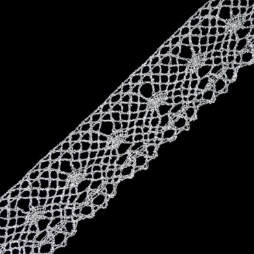 1 3/4" (45mm) Metallic Embroidery Lace 