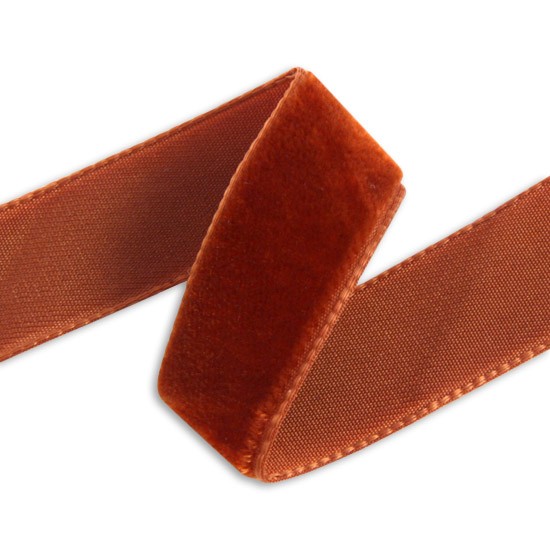 50mm Imported Velvet Ribbon - Rust