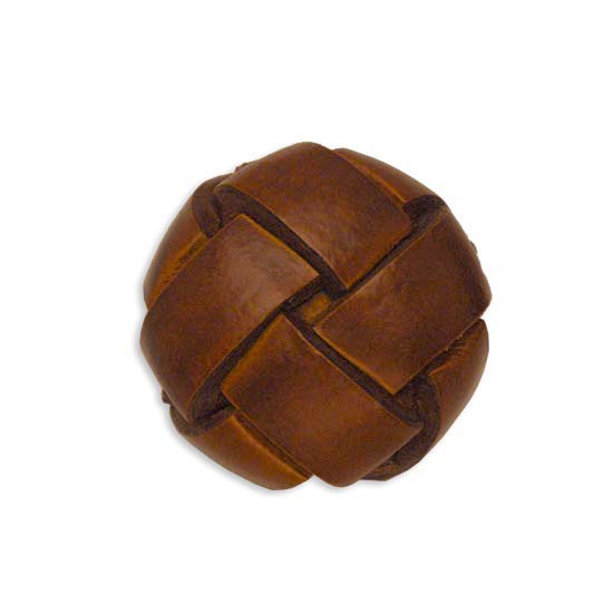Leather Knot Button - Brown
